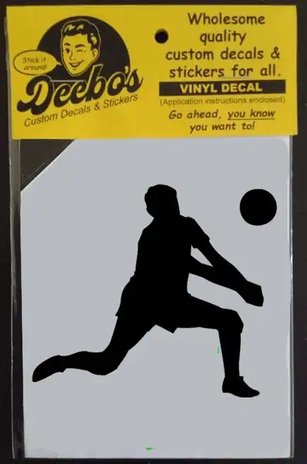 Beach Volleyball player hitting the ball with both hands silhouette decal