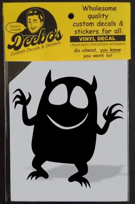 Friendly cartoon cookie monster decal