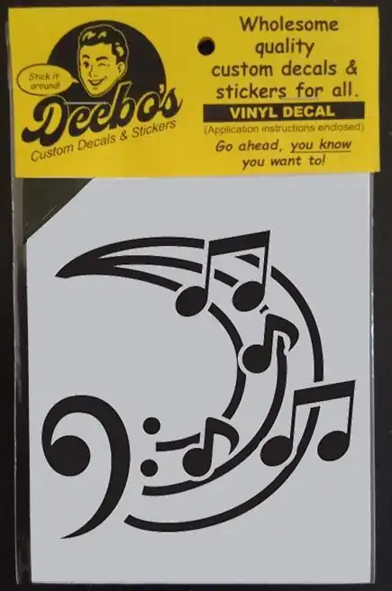 Decorative musical notes decal