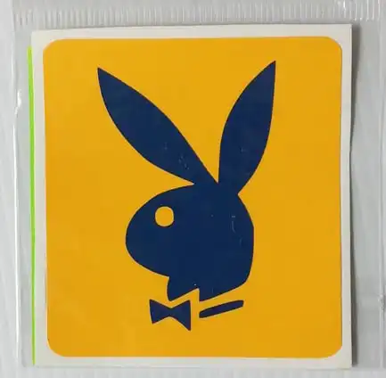 Playboy bunny red and blue novelty sticker