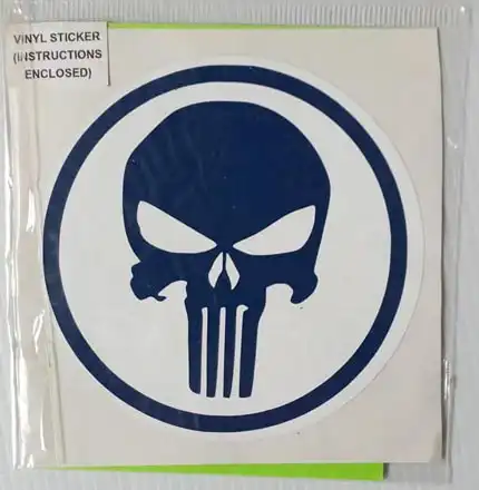 Punisher skull licence holder sticker