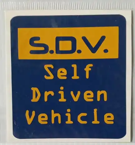 Self Driven Vehicle colour sticker